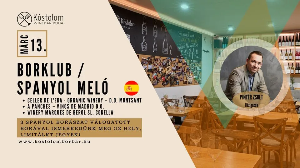 spanyol borklub kóstolom borbár 03.13. 19:00